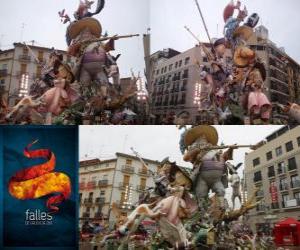 Puzzle - Ο κυνηγός θηρεύονται - νικητής του Fallas 2011. Το φεστιβάλ Fallas γιορτάζεται 15 έως 19 Μαρτίου στη Βαλένθια της Ισπανίας.